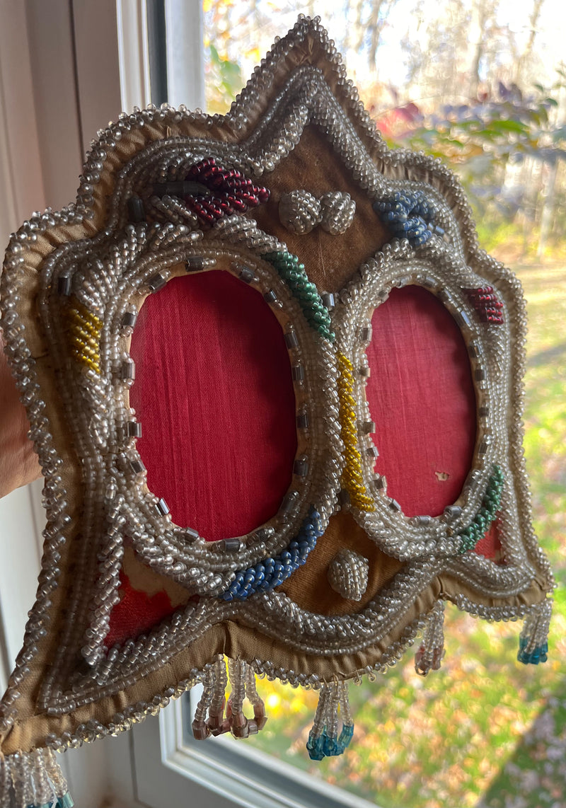 Iroquois Hand-beaded Double Picture Frame