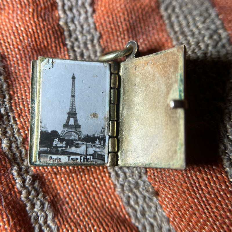 French Enamel Souvenir Book Pendant