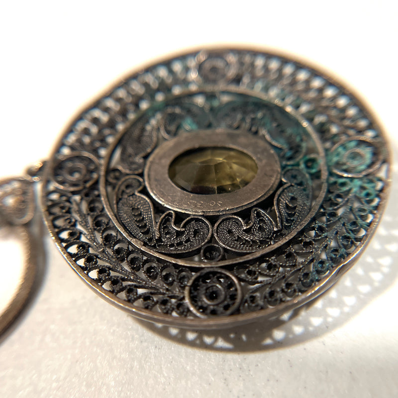 Etruscan Revival Sterling Filigree and Citrine
