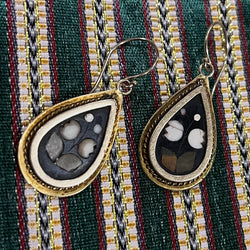 19th C Pietra Dura Earrings