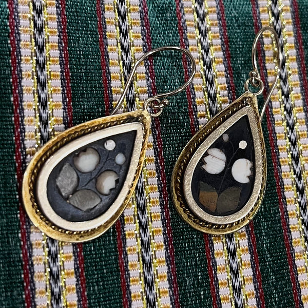 19th C Pietra Dura Earrings