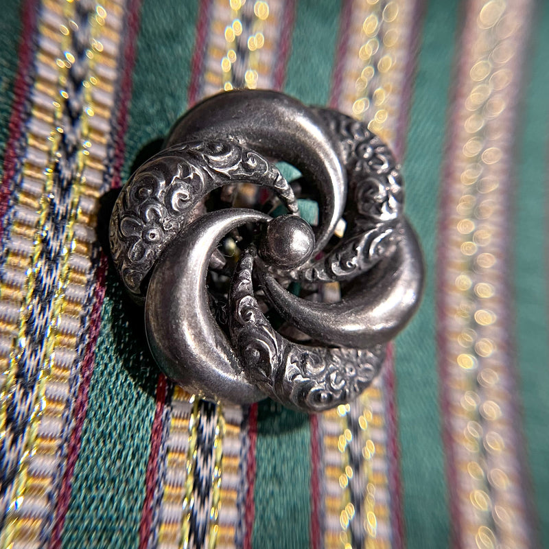 Victorian Repousse Lover’s Knot Brooch