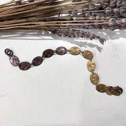 Hammered Grecian Dual Toned Bracelet