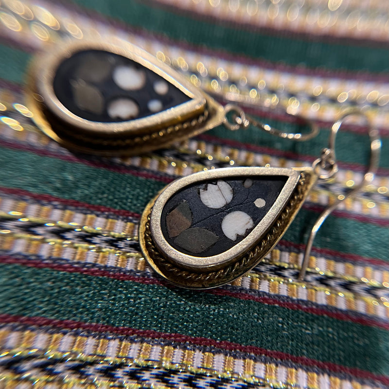 19th C Pietra Dura Earrings