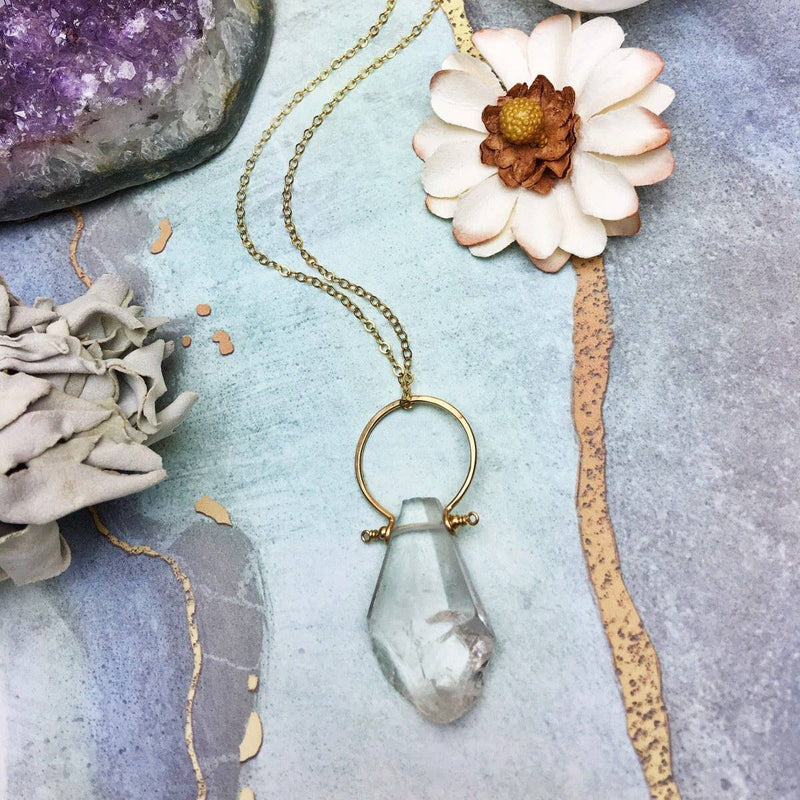 Natural Crystal Quartz Drop Pendant