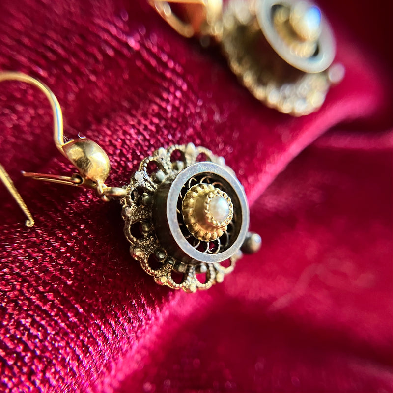 Victorian Gold & Pearl Earrings