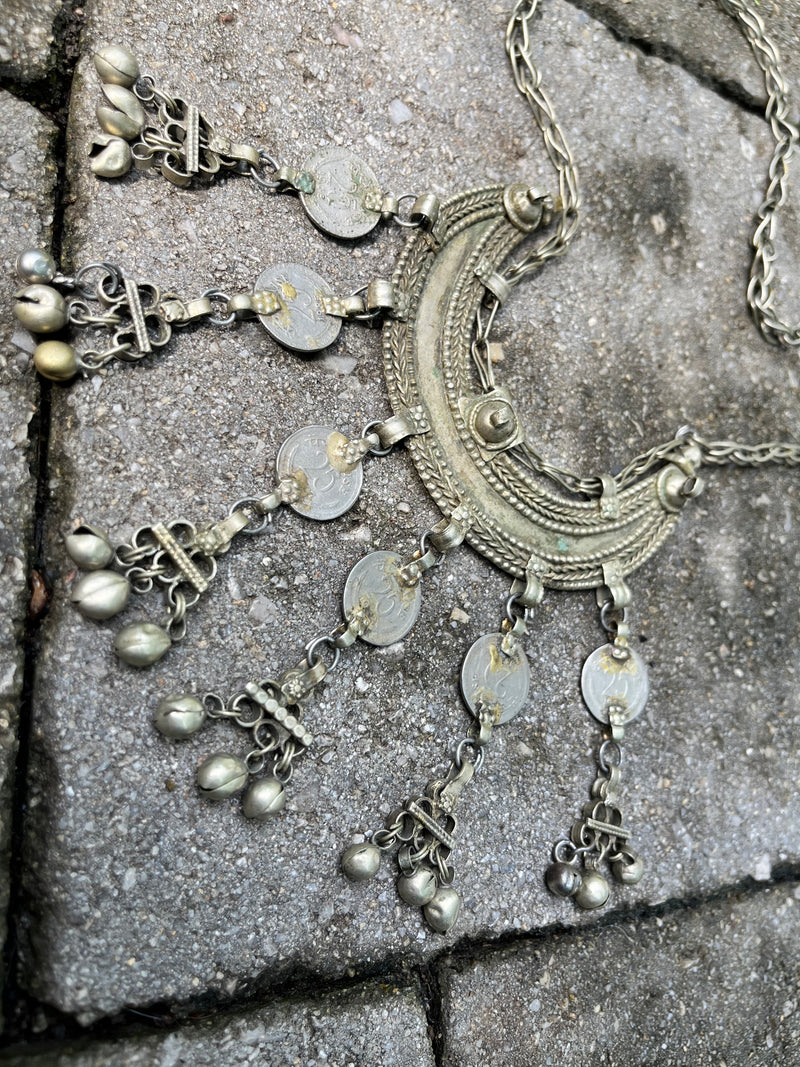 Antique Turkmen Crescent Necklace