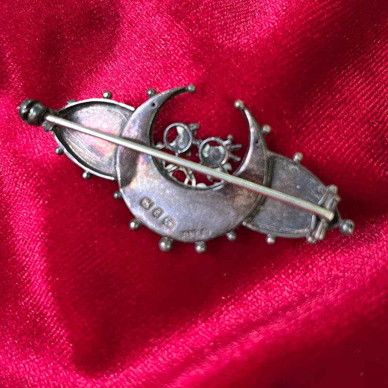 Crescent Sterling Brooch