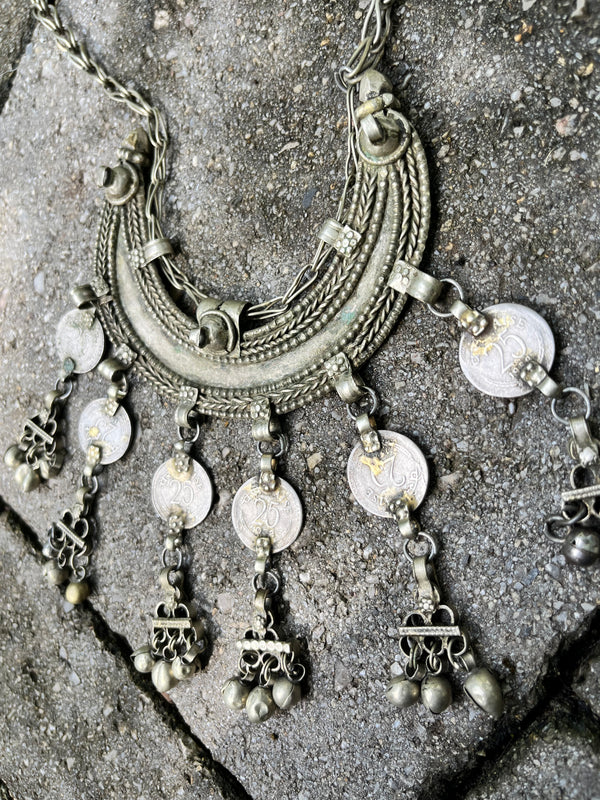 Antique Turkmen Crescent Necklace