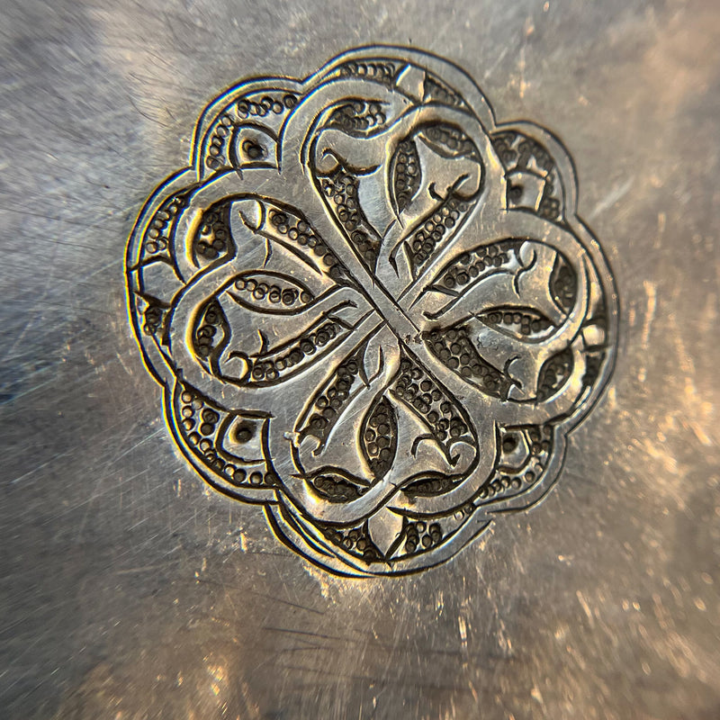 Antique Sasanian Persian Silver and Carnelian Pendant